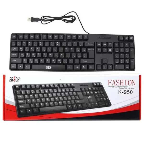 کیبورد ارش مدل k-950 با حروف فارسی ERSCH k-950 keybaord