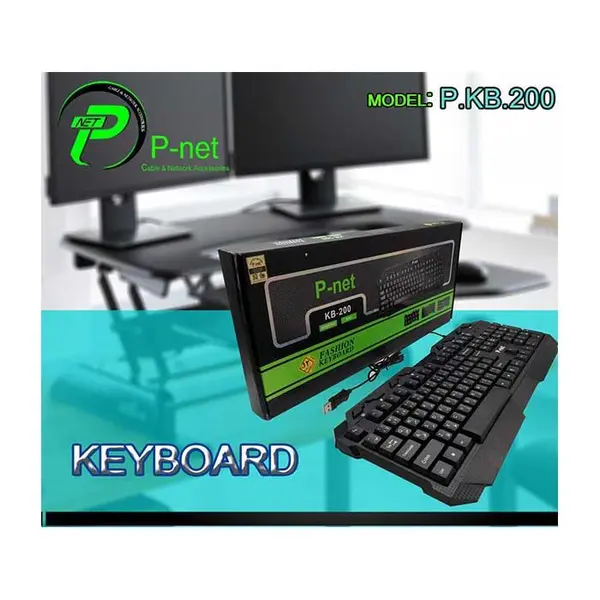 کیبورد پی نت مدل KB-200 با حروف فارسی P-net KB-200 Keyboard With Persian Letters