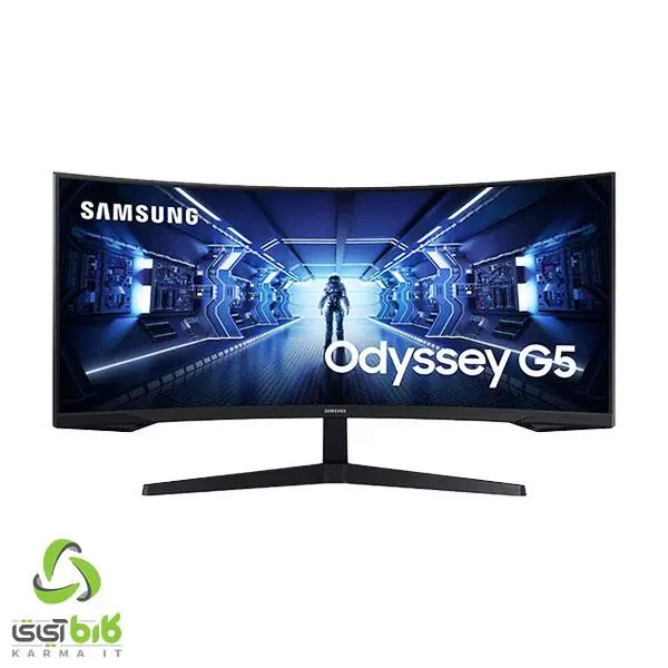 مانیتور مخصوص بازی سامسونگ مدل LC34G55TW-W سایز 34 اینچ Samsung LC34G55 Odyssey G5 34Inch LED Curved Ultra WQHD FreeSync Monitor