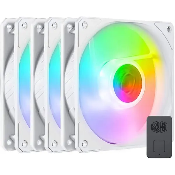 فن خنک‌کننده کولر مستر مدل COOLER MASTER SICKLEFLOW 120 ARGB White Edition 3 In 1