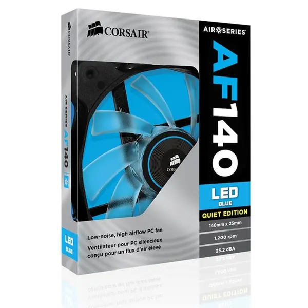 Corsair Air Series AF140 BLUE LED Quiet Edition High Airflow 140mm Fan - 3