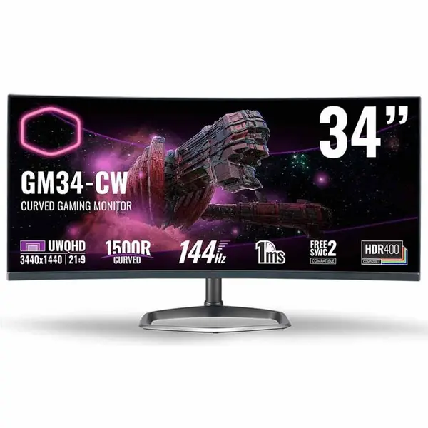 مانیتور گیمینگ کولر مستر Monitor Gaming Cooler Master GM34-CW CoolerMaster Monitor Gaming 34 GM34-CW