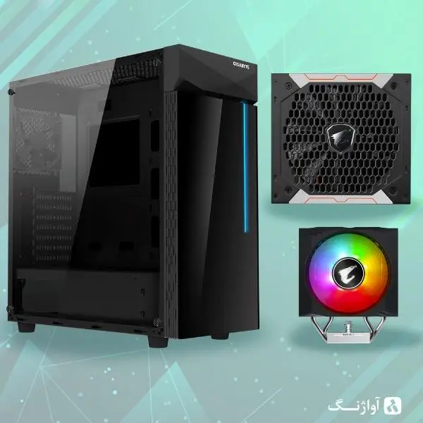 فن خنک کننده پردازنده گیگابایت مدل AORUS ATC800 Gigabyte C200 Glass with Gigabyte Aorus P750W Gold PSU & Gigabyte Aorus ATC800 CPU Cooler