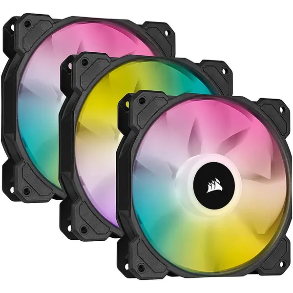 فن Corsair iCUE SP120 RGB ELITE Performance 120mm- Corsair iCUE SP120 RGB ELITE Triple fan case