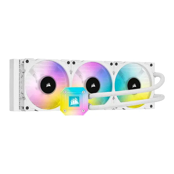 خنک کننده پردازنده آبی کورسیر مدل CORSAIR iCUE H150i ELITE CAPELLIX White LGA1700 Corsair iCUE H150i ELITE CAPELLIX White RGB 360mm CPU Liquid Cooler