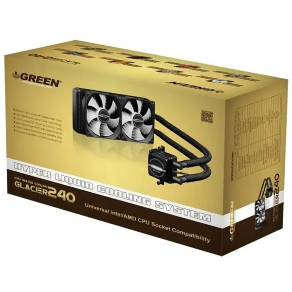 سیستم خنک کننده آبی گرین مدل Glacier GLC240A Green Glacier GLC240A Liquid Cooling System