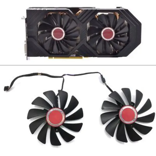 فن کارت گرافیک XFX RX 580 88MM PLD09210S12M And PLD09210S12HH Graphics Card For ASUS Strix GTX 1060 OC 1070 1070Ti 1080 1080Ti RX 480 580 VEGA 64 VEGA 56 Video Card Fan