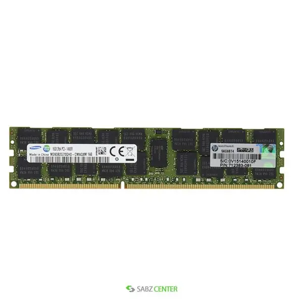 رم سرور اچ پی 16 گیگابایت باس 1866 مگاهرتز HP 708641-B21 PC3-14900R DDR3 16GB 16GB x 1 1866MHz CL13 Dual Rank ECC RAM