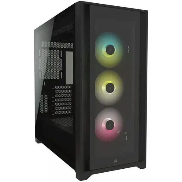 کیس کورسیر Case 3x 120mm RGB Fans 2x USB 3.0 1x USB-C 3.1 - Black | CC-9011212-WW Corsair iCUE 5000X RGB Tempered Glass - 4