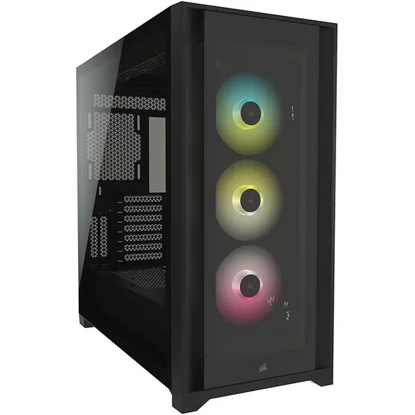 کیس کورسیر Case 3x 120mm RGB Fans 2x USB 3.0 1x USB-C 3.1 - Black | CC-9011212-WW Corsair iCUE 5000X RGB Tempered Glass - 5