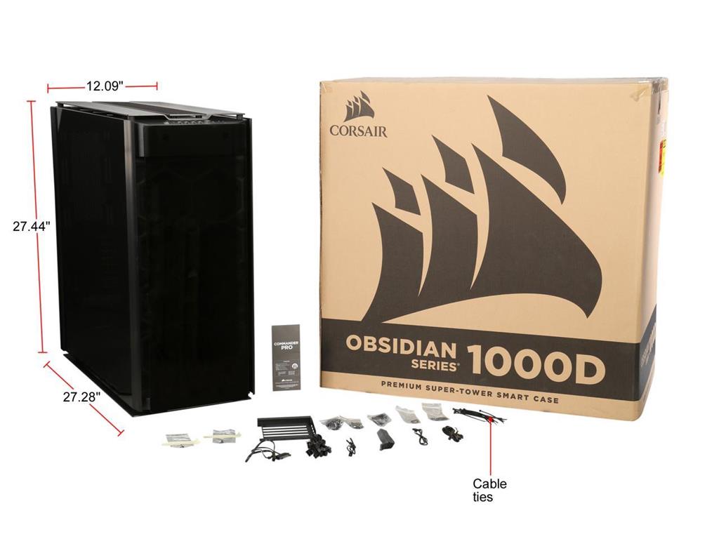 corsair Obsidian Series 1000D Black Super Tower Case
