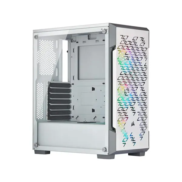 کیس کورسیر مدل iCUE 220T RGB White Corsair iCUE 220T RGB Airflow White Mid Tower Smart Case