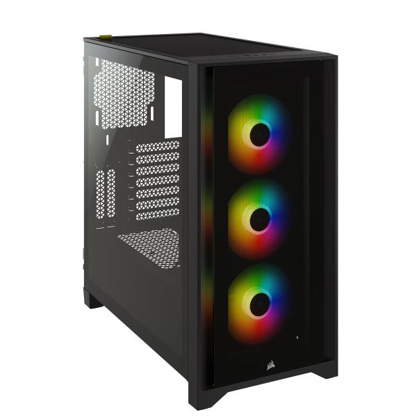 Corsair iCUE 4000X RGB Tempered Glass Mid-Tower ATX Case – Black