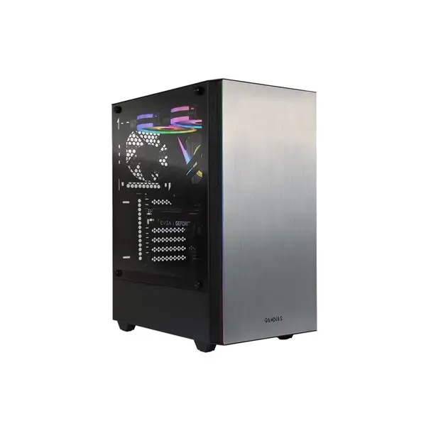 کیس Mid Tower گیم دیاس سری Mars مدل E1 Gamdias 16331-31040-00000-G Mars E1 Anodized Aluminum Panel Tempered Glass Window Mid Tower ATX Case - Silver