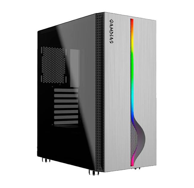 Gamdias 16331-20000-00000-G Mars M1 Anodized Aluminum Panel Tempered Glass Window Mid Tower ATX Case - Black