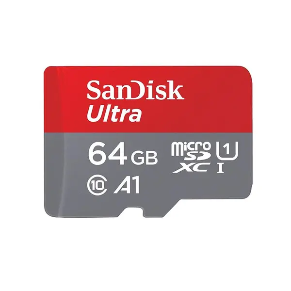 رم میکرو اس دی سندیسک 64 گیگابایت 80MB Ultra SanDisk Ultra 64GB MicroSDXC Memory Card works with Samsung Galaxy S8, S8+ Plus, S7, S7 Edge Smart Cell Phones 80MB/S, Comes with Everything But Stromboli TM MicroSD Memory Card Reader