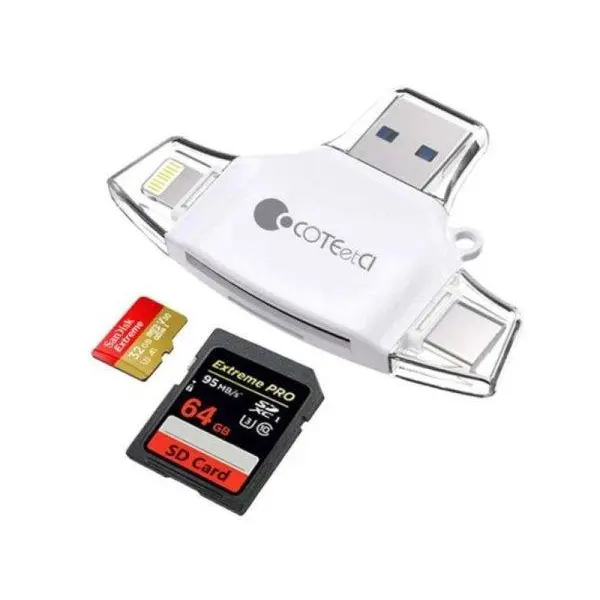 کارت خوان چند سر کوتتسی Coteetci 4IN1 CARD READERSD/TF CS5132-BK