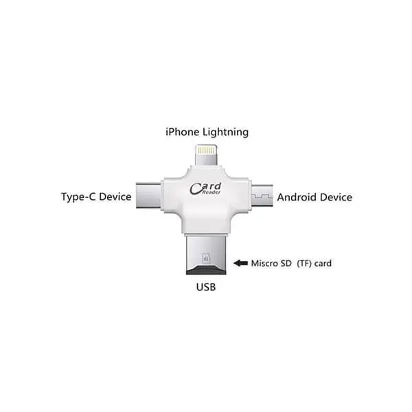 کارت خوان چهار کاره COTEetCI 4 in 1 Card Reader