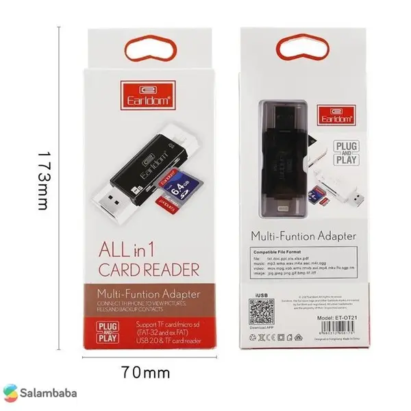 کارت خوان و OTG چند منظوره ارلدام Earldom ET-OT21 Multi Functional OTG And Card Reader