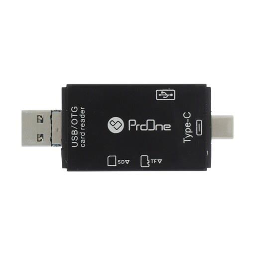 کارت خوان چندکاره پرووان مدل PCO03 با رابط USB-C،Micro-SD،USB،Micro-USB،OTG
