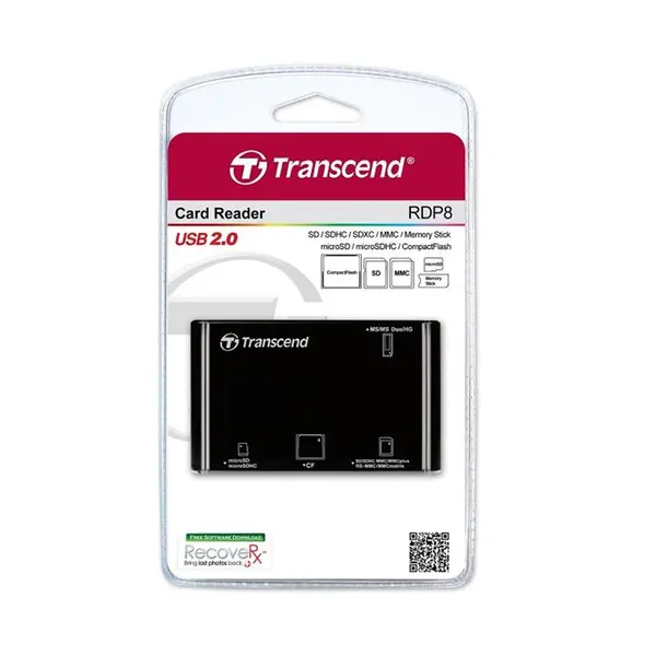 کارت خوان ترنسند مدل RDP8 با رابط USB 2.0 Transcend RDP8 USB 2.0 Card Reader