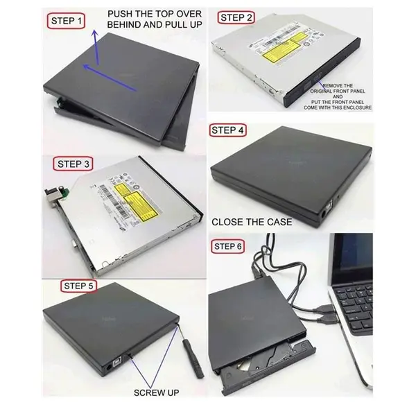 HP DVR RW External Drive Box باکس دی وی دی رایتر اکسترنال لپ تاپ