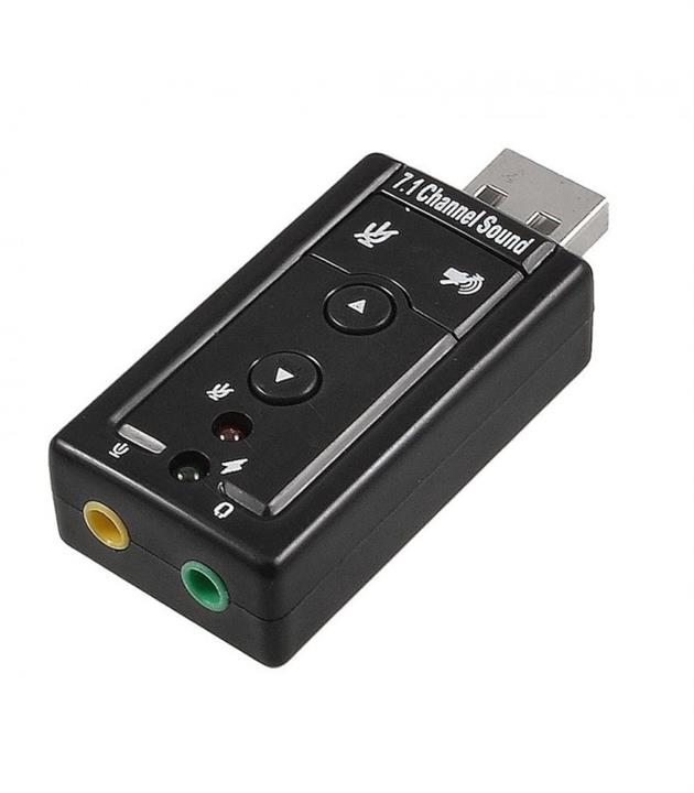 کارت صدای اکسترنال  7٫1Channel Sound USB XP با دکمه کنترل و تنظیمات صدا