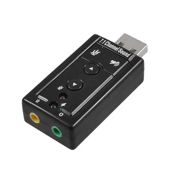 کارت صدای اکسترنال 7٫1Channel Sound USB XP با دکمه کنترل و تنظیمات صدا