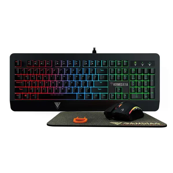 GAMDIAS Hermes E1A Mechanical Gaming Keyboard, Spill Resistant with Zeus E2 Optical Mouse and NYX E1 Mouse Mat