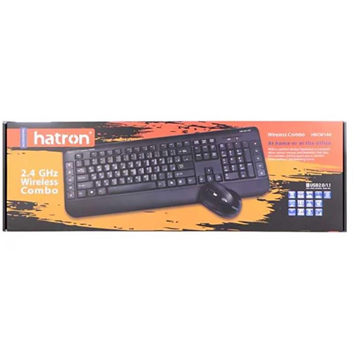 کیبورد و ماوس بی سیم هترون مدل HKCW140 ا Hatron HKCW140 Wireless Keyboard And Mouse کد 6312