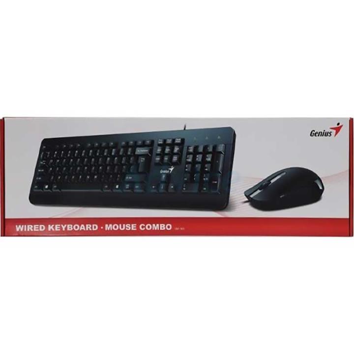 کیبورد و ماوس با سیم جنیوس مدل KM-160 ا Genius KM-160 Wired Keyboard and Mouse کد 4196