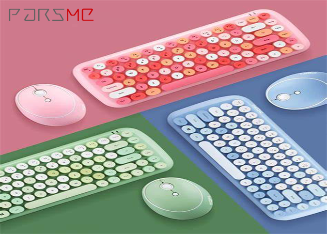 Mofii CANDY Keyboard Mouse Combo Wireless 2.4G Mixed Color 84 Key Mini Keyboard Mouse Set with Circular Punk Key Caps Green