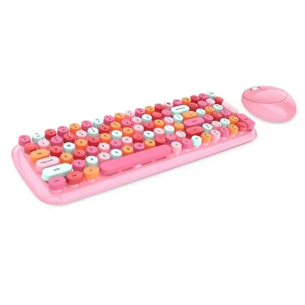 Mofii CANDY Keyboard Mouse Combo Wireless 2.4G Mixed Color 84 Key Mini Keyboard Mouse Set with Circular Punk Key Caps Green