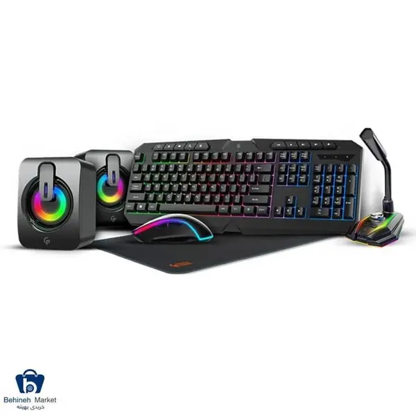 ست گیمینگ کیبورد، اسپیکر، میکروفون، ماوس، ماوس پد پرودو PDX215 Porodo PDX215 5 in 1 Ultimate Gaming Kit