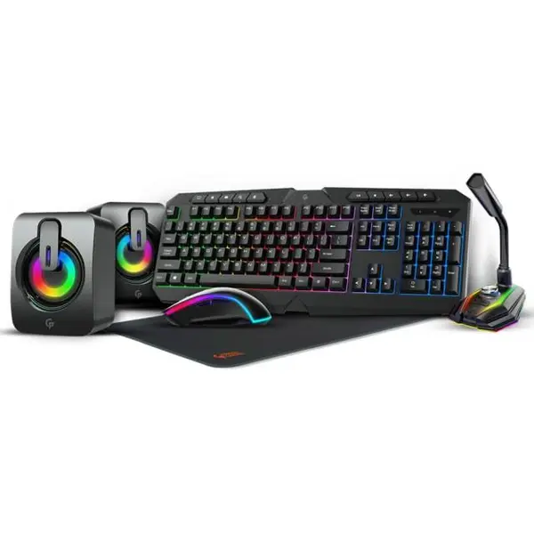 ست گیمینگ کیبورد، اسپیکر، میکروفون، ماوس، ماوس پد پرودو PDX215 Porodo PDX215 5 in 1 Ultimate Gaming Kit