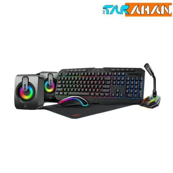 ست گیمینگ کیبورد، اسپیکر، میکروفون، ماوس، ماوس پد پرودو PDX215 Porodo PDX215 5 in 1 Ultimate Gaming Kit
