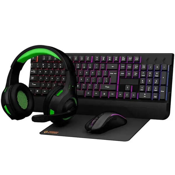 ست گیمینگ کیبورد موس هدفون و پدموس پورودو Porodo 4In1 Gaming Starter Kit PDX213