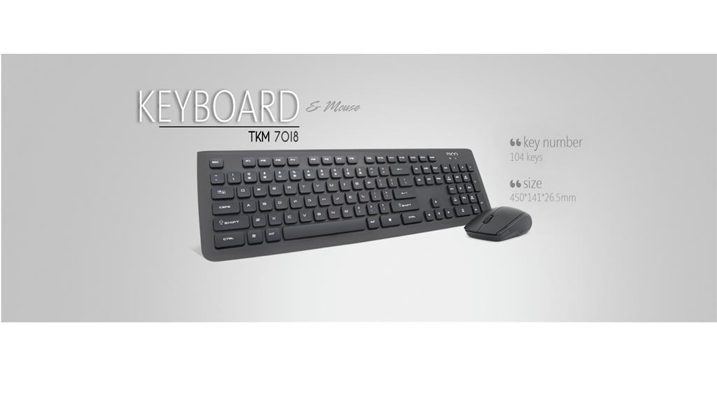 TSCO TKM 7018 Wireless Keyboard and Mouse