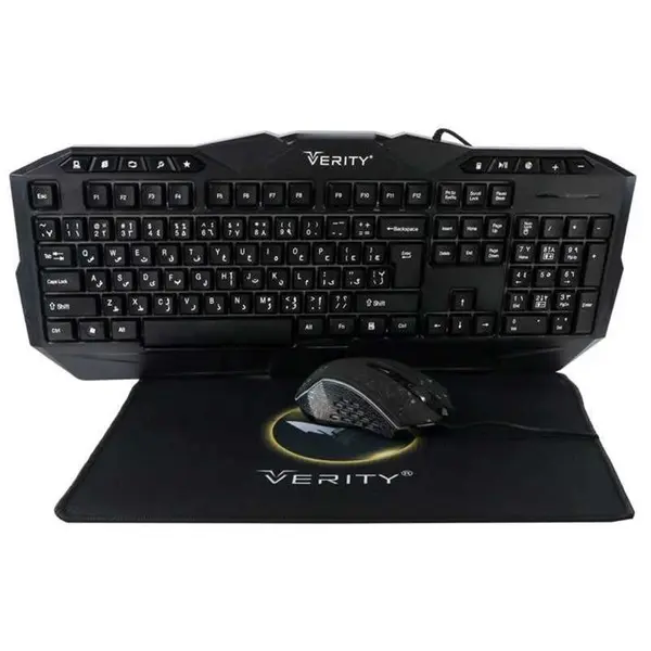 کیبورد و ماوس مخصوص بازی وریتی مدل V-KB6110GCW به همراه ماوس پد