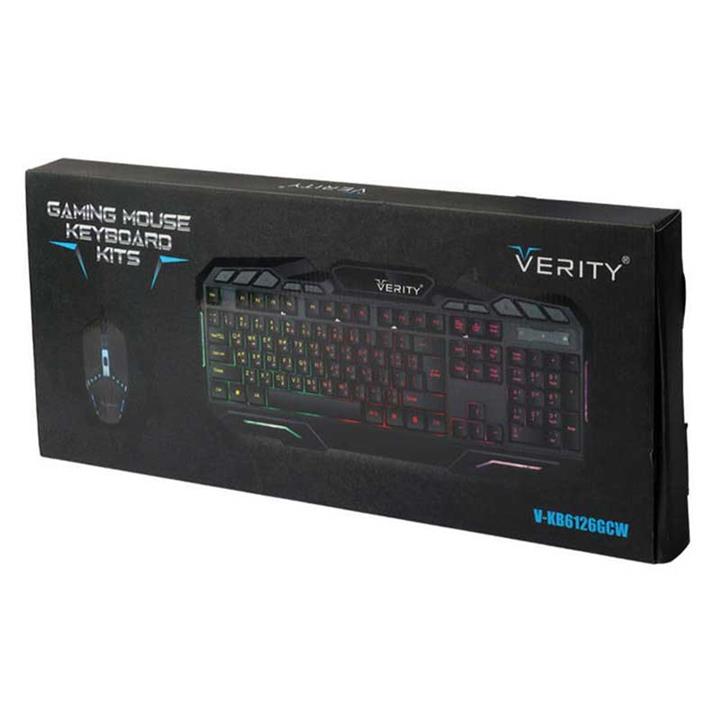 کیبورد و ماوس گیمینگ وریتی مدل V-KB6126GCW ا Verity V-KB6126GCW Keyboard And Mouse کد 5638