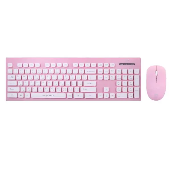 کیبورد و ماوس بی سیم XP Product مدل XP-W6000A-صورتی - 2