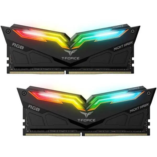 3000 Ram 16GB 8GB×2 TeamGroup T-Force Night Hawk DDR4 رم تیم گروپ RAM: Team Group T-Force Night Hawk RGB 2×8GB=16GB DDR4 3200MHz CL16 - 2