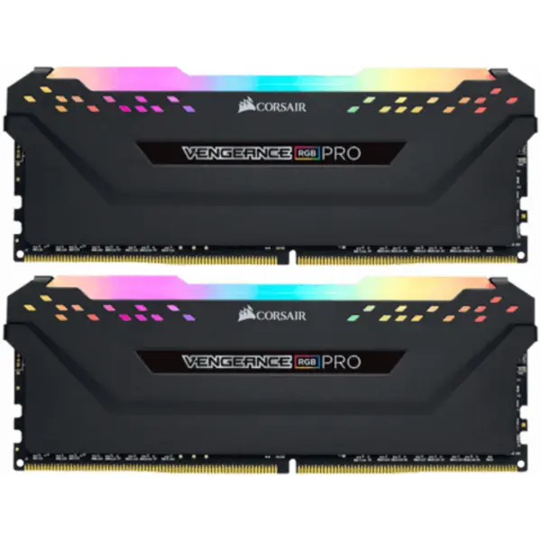 رم کامپیوتر 64 گیگابایت DDR4 3600 مگاهرتز Corsair مدل VENGEANCE RGB PRO CMW64GX4M2D3600C18 Ram Corsair 64GB VENGEANCE RGB PRO DDR4 3600 Dual - 2