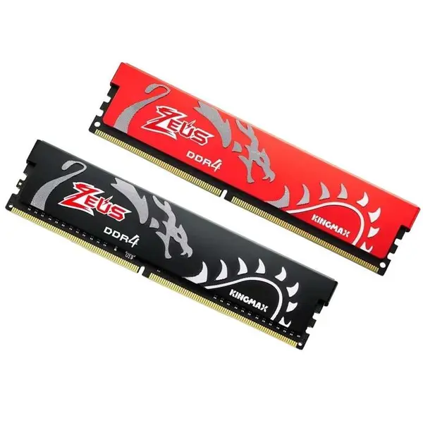 رم کامپیوتر 8 گیگابایت Kingmax GAMING ZEUS DRAGON مدل KM-LD4-3000-8GHS Kingmax Zeus Dragon DDR4 8GB 3000Mhz CL17 Single Channel Desktop RAM - 4