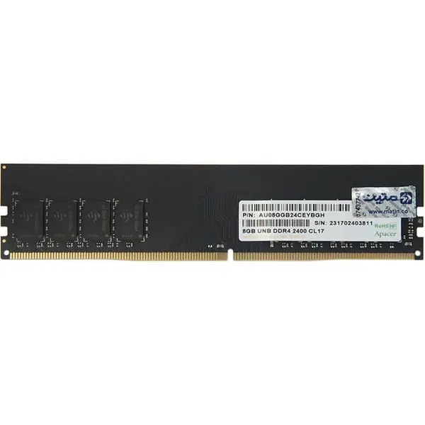 رم کامپیوتر اپیسر مدل AU08GGB24CEYBGH ظرفیت 8 گیگابایت Apacer 8GB1x8GB DDR4 2400Mhz CL17 RAM - 5