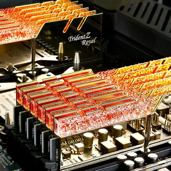 رم CL18 DDR4 جی اسکیل 64 گیگابایت 4000MHZ مدل TRIDENT Z ROYAL GOLD G.SKILL TridentZ Royal RG DDR4 64GB 4000MHz CL18 Dual Channel Desktop RAM - 2