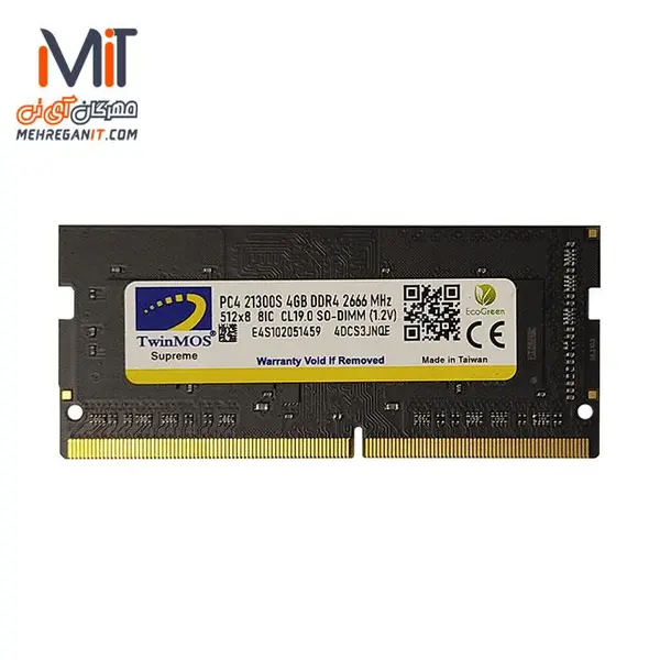 رم دسکتاپ DDR3 تک کاناله 1600 مگاهرتز توین موس مدل Mainstream ظرفیت 4 گیگابایت TwinMos Mainstream DDR3 1600MHz Single Channel Desktop RAM- 4GB - 2