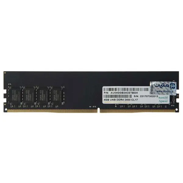 رم دسکتاپ DDR4 تک کاناله 2400 مگاهرتز اپیسر ظرفیت 4 گیگابایت Apacer DDR4 2400MHz Single Channel Desktop RAM - 4GB - 3