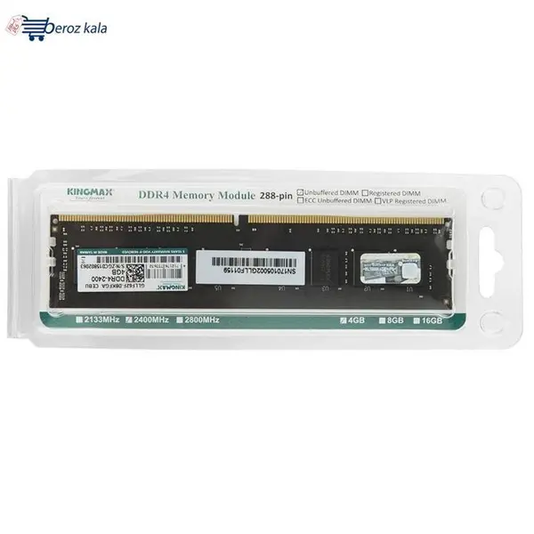 رم دسکتاپ DDR4 تک کاناله 2400 مگاهرتز کینگ مکس ظرفیت 4 گیگابایت Kingmax DDR4 2400MHz Singlel Channel Desktop RAM - 4GB - 2