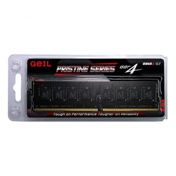 رم دسکتاپ DDR4 تک کاناله 2400 مگاهرتز CL17 گیل مدل Pristine ظرفیت 4 گیگابایت Geil Pristine DDR4 2400MHz CL17 Single Channel Desktop RAM - 4GB